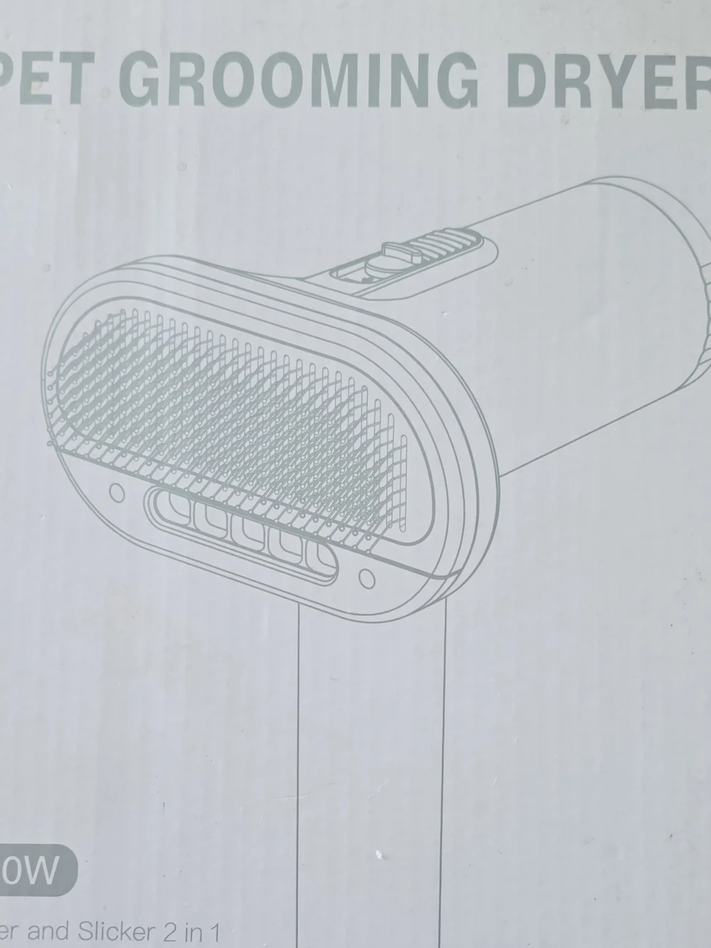 Pet Grooming Dryer and Slicker Brush - Gray/White